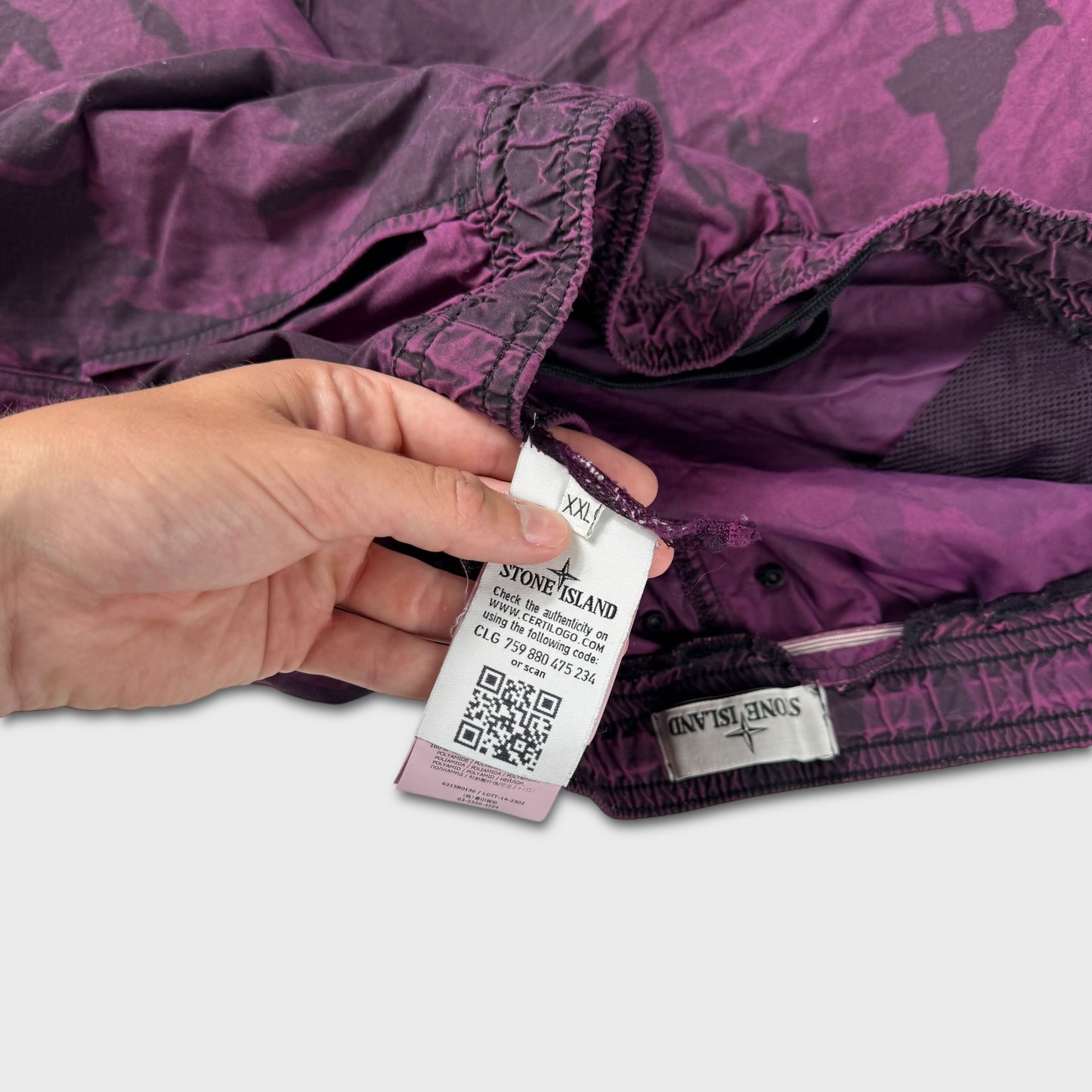 Stone Island Purple Camouflage Shorts XXL