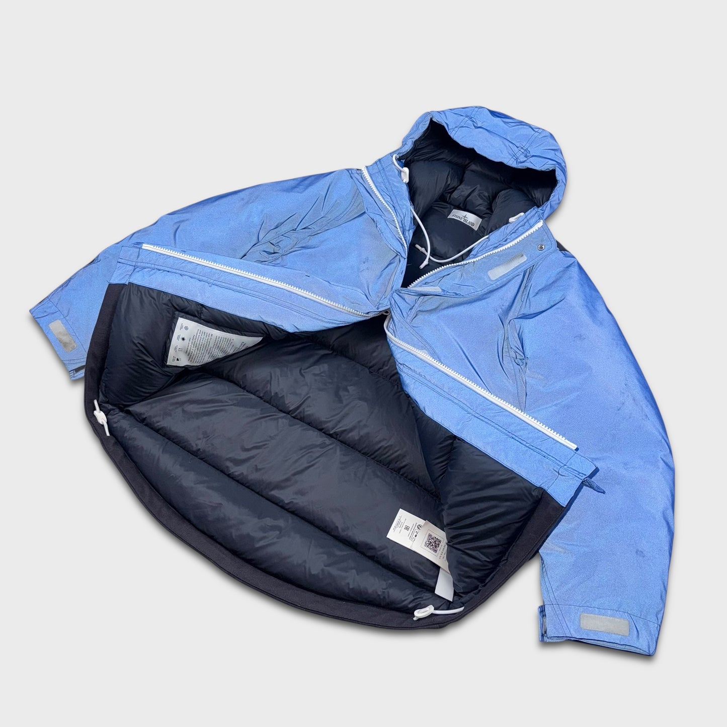 Stone Island Panno Resinato Plated Reflective Marina Down Jacket S