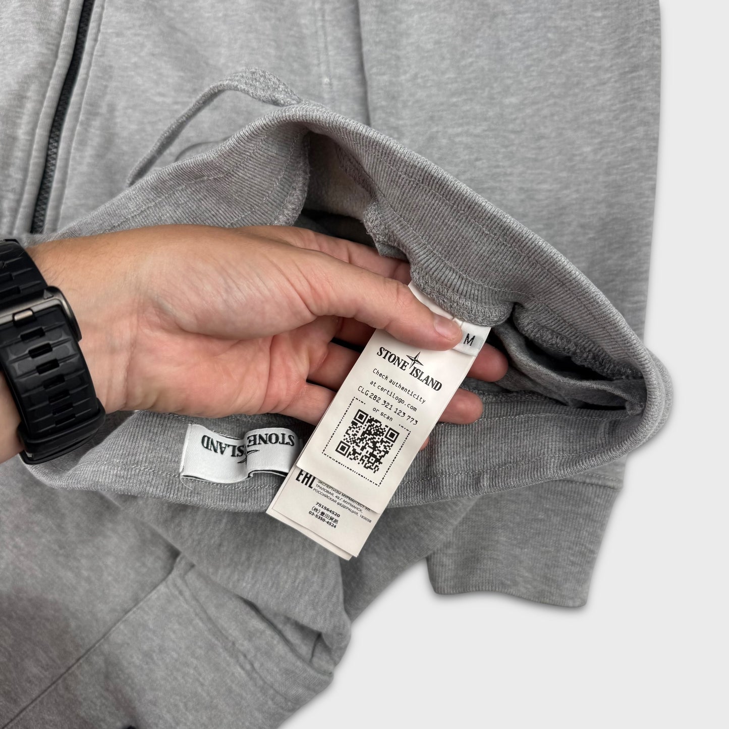 Stone Island Grey Matching Tracksuit Set - Hoodie & Joggers M