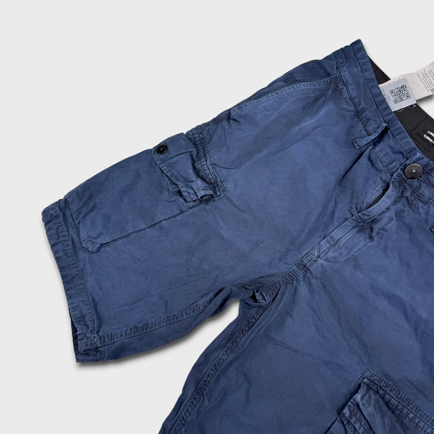 Stone Island Blue Washed Cargo Shorts W31