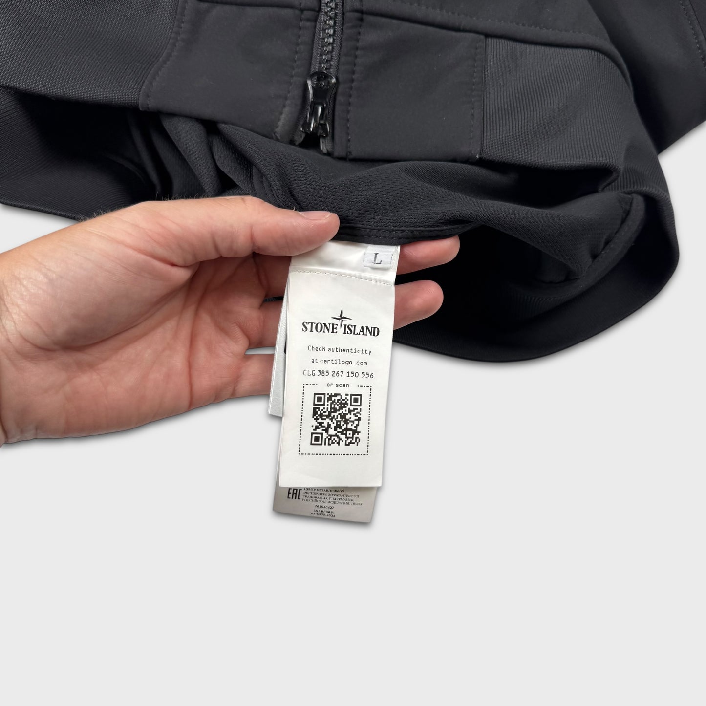 Stone Island Black e-Dye Soft Shell-R Jacket L