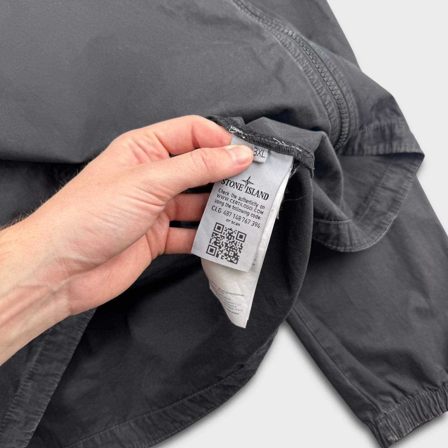 Stone Island Black Full Zip Overshirt 3XL