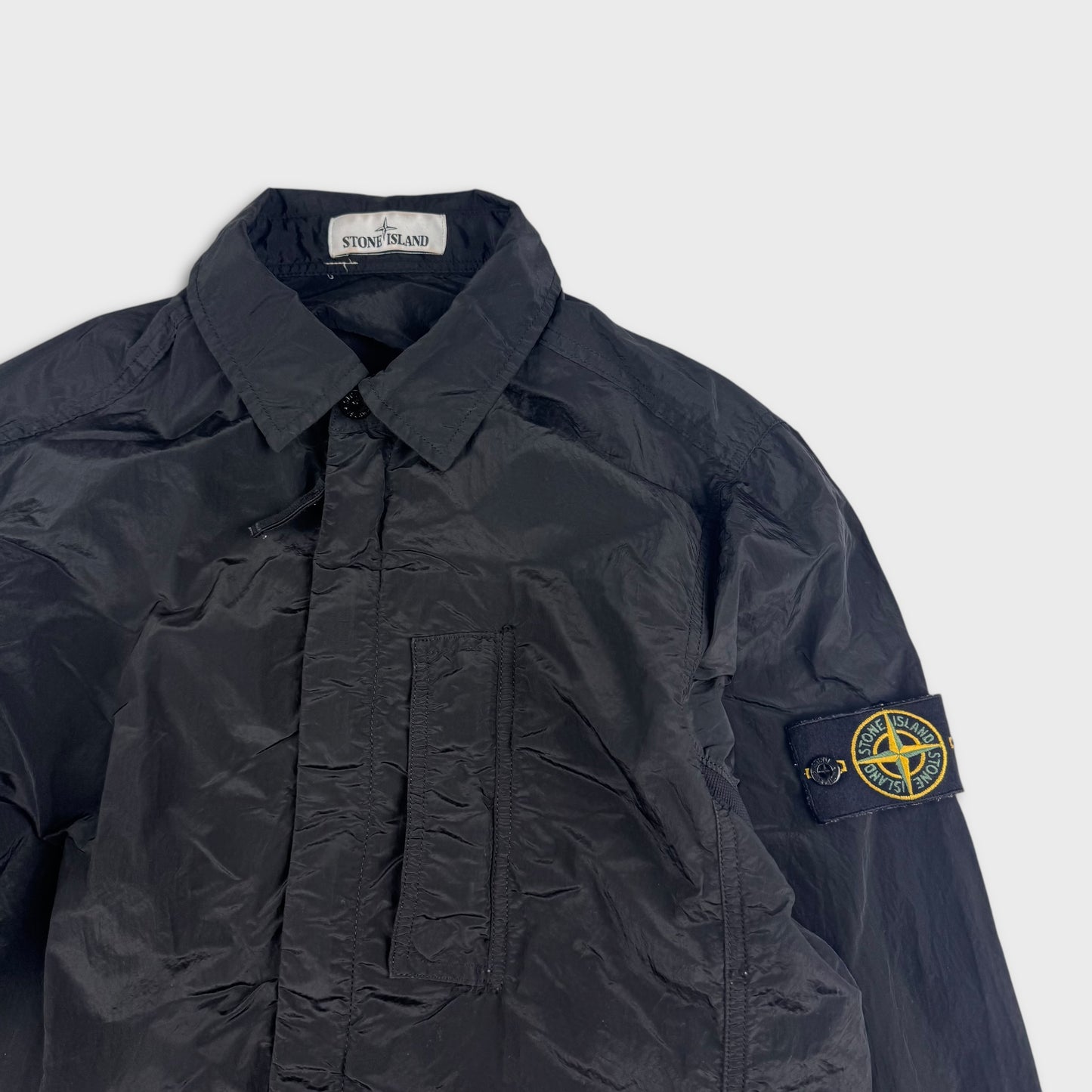 Stone Island Black Nylon Metal Overshirt M