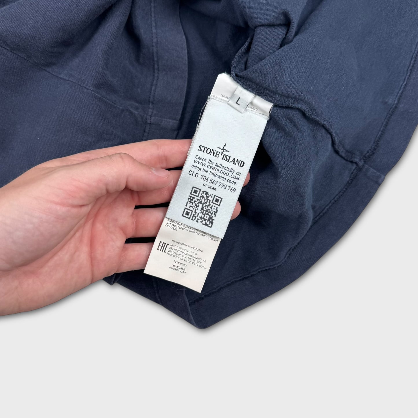 Stone Island Navy Graphic T-Shirt L