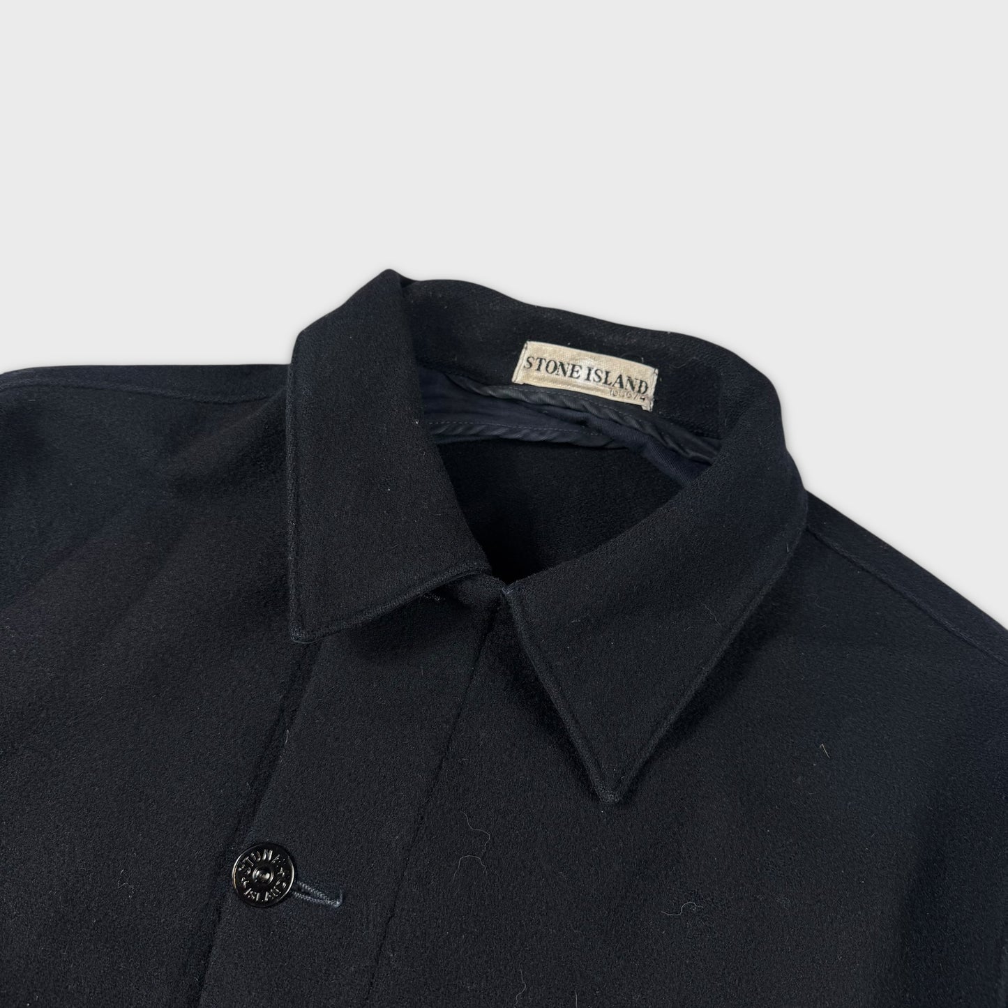 Stone Island Navy Woolen Button Jacket M