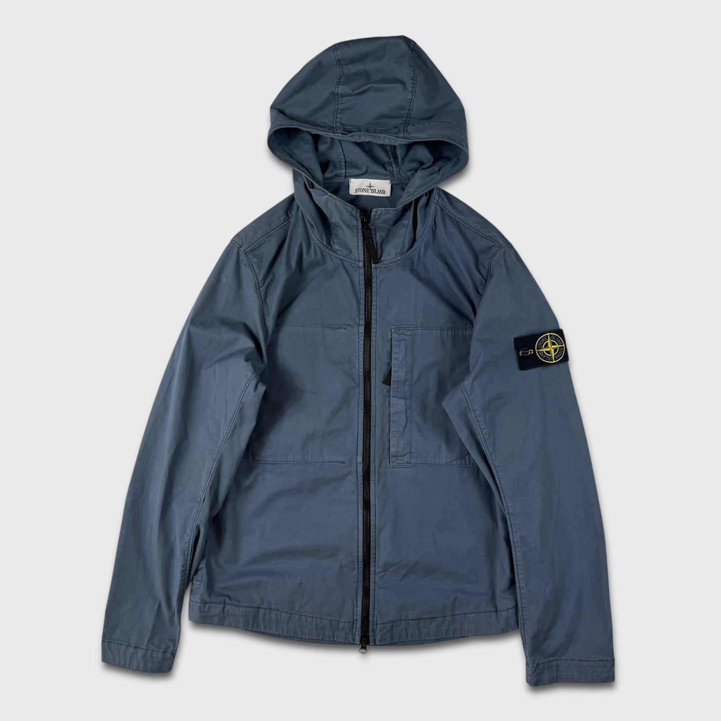 Stone Island Avio Blue Supima Cotton Twill Stretch-TC Jacket S