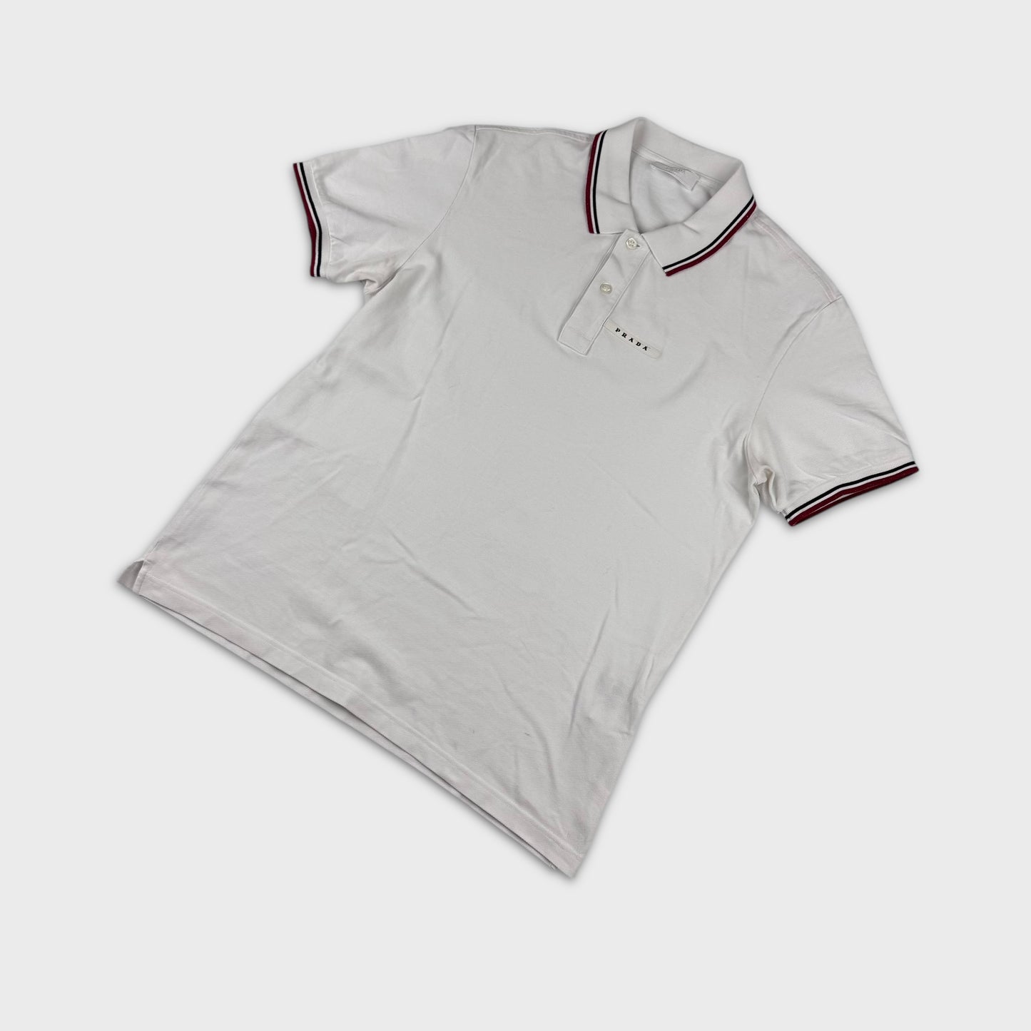 Prada Sport White Polo Shirt M/L