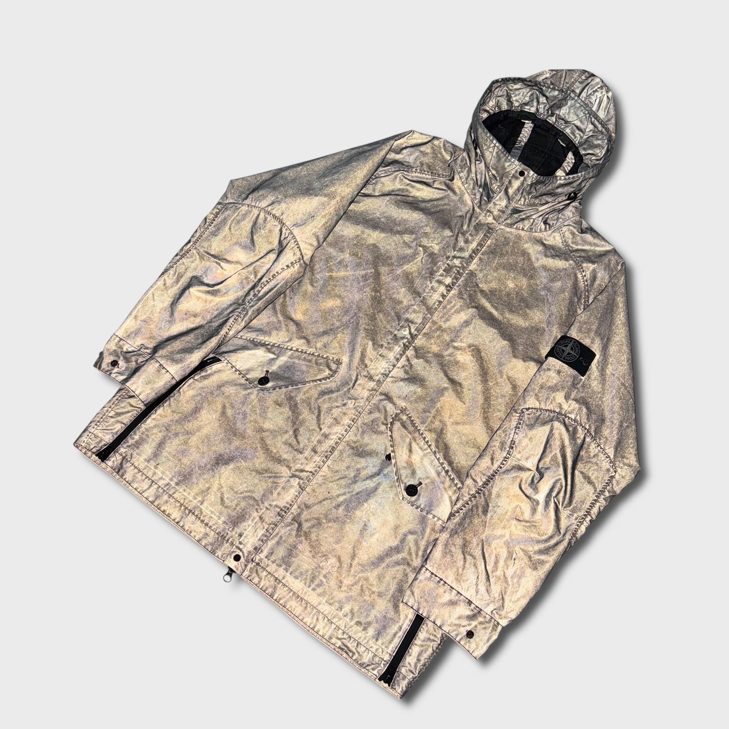 Stone Island Plated Reflective Special Process Parka Jacket XXL