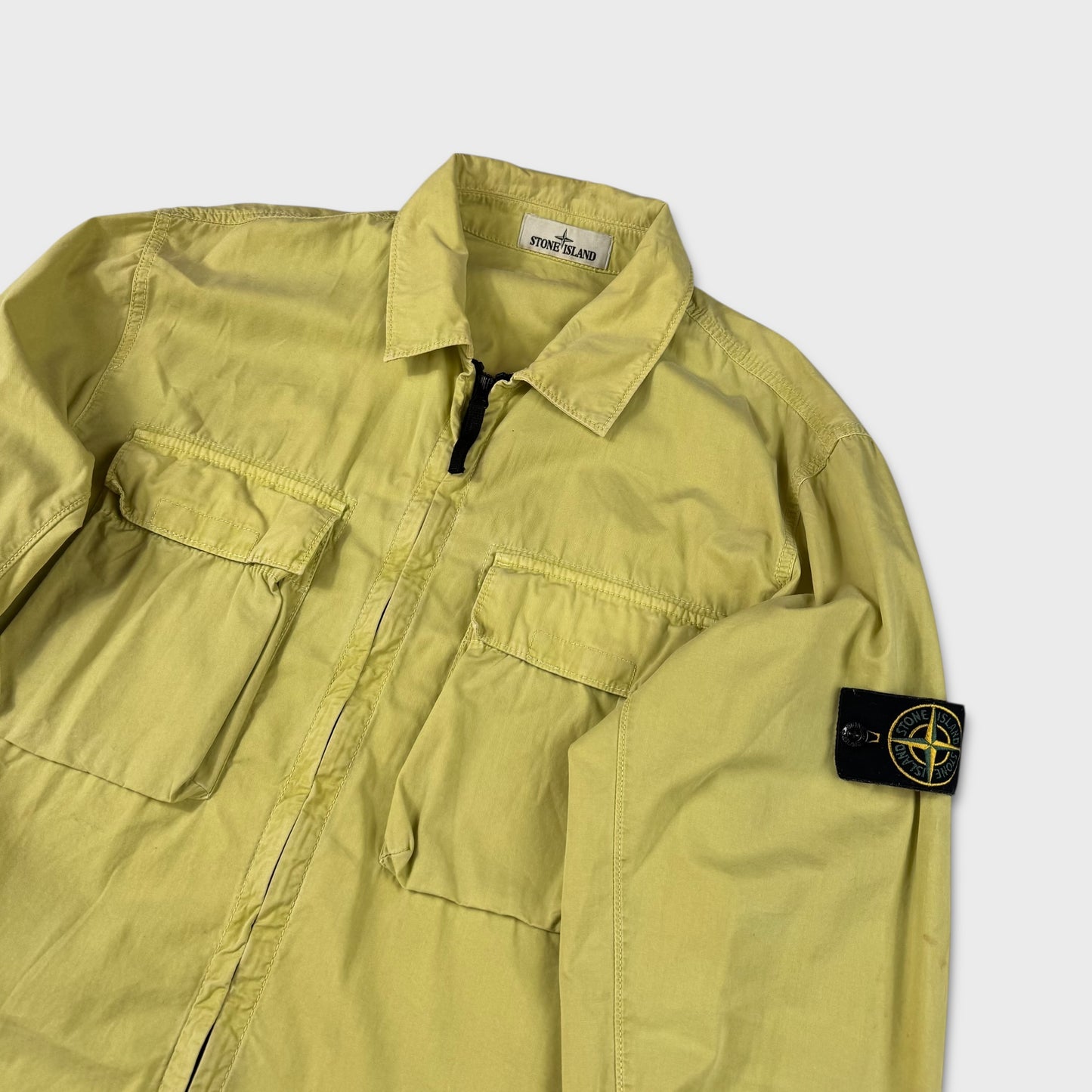 Stone Island Lime / Yellow Full Zip Overshirt XL