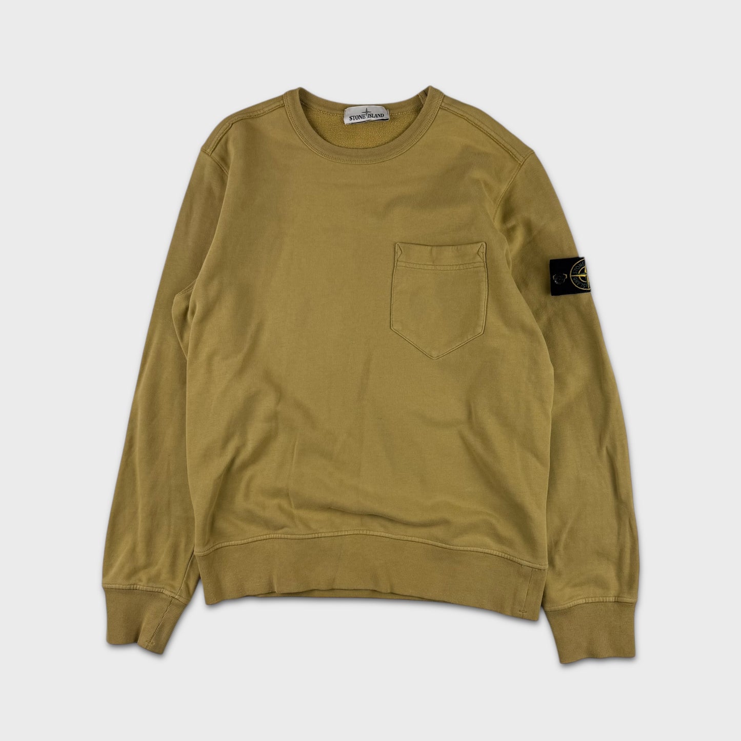 Stone Island Mustard Pocket Knit Crewneck M