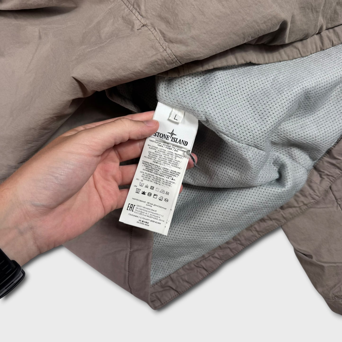 Stone Island Grey Full Zip Overshirt L