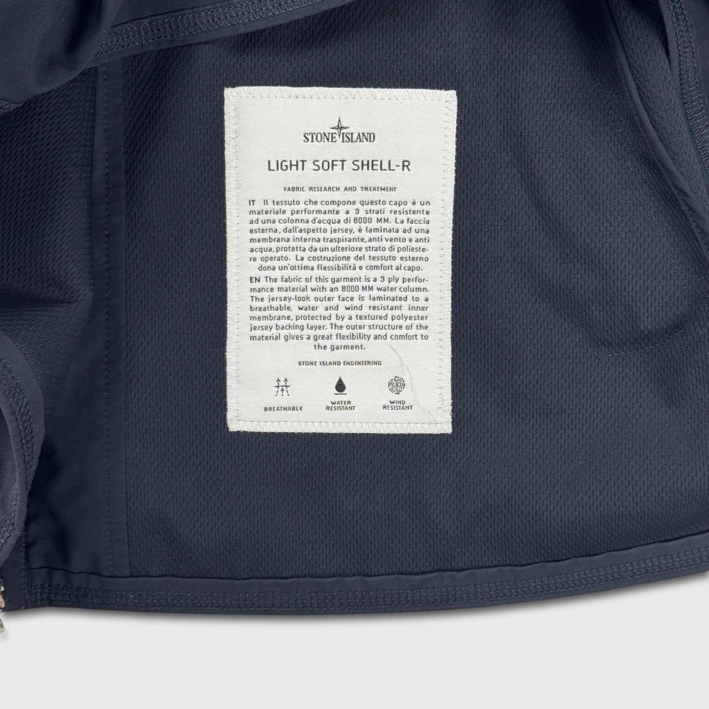 Stone Island Navy Light Soft Shell-R Jacket XXL