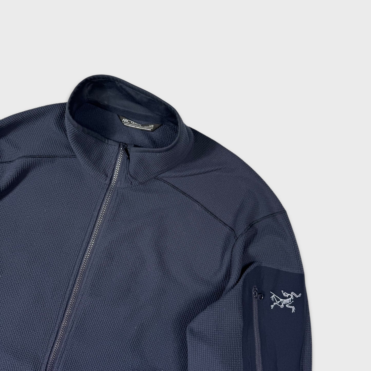 Arc’teryx Navy Full Zip Waffle Fleece L