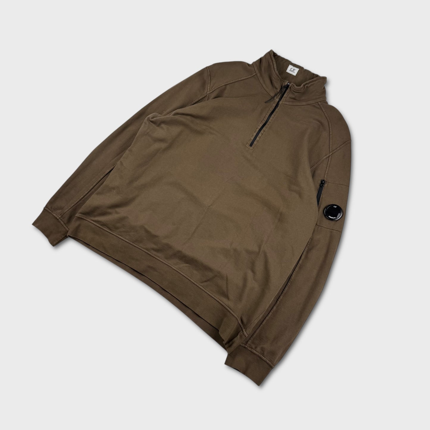 CP Company Dark Olive Lens 1/4 Zip 3XL