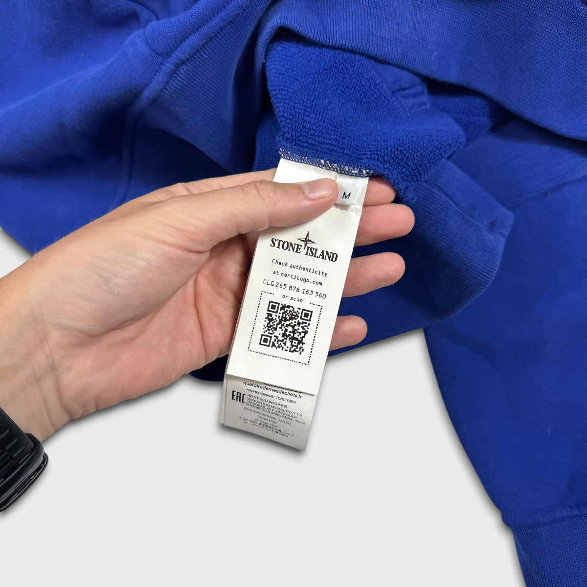 Stone Island Royal Blue Pullover Hoodie M