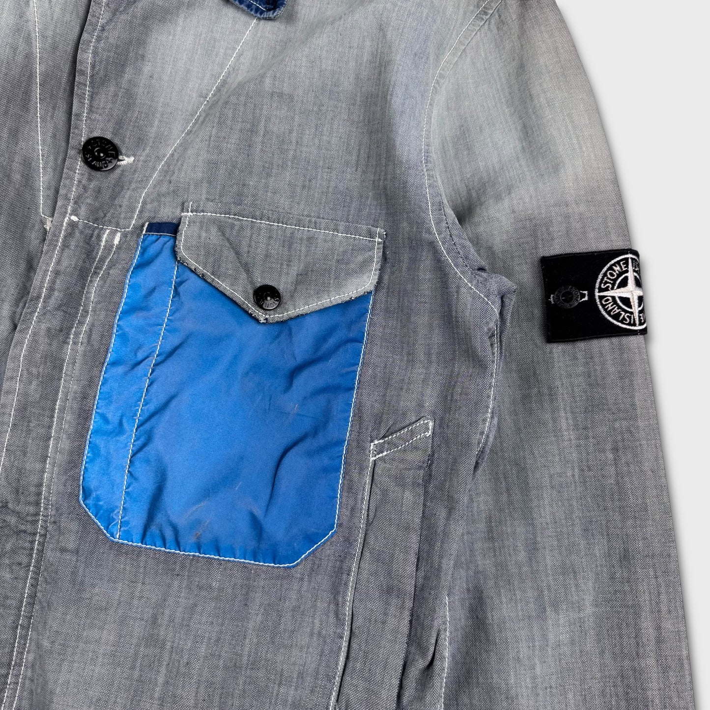 Stone Island 2006 Reflective Denim Short Jacket M