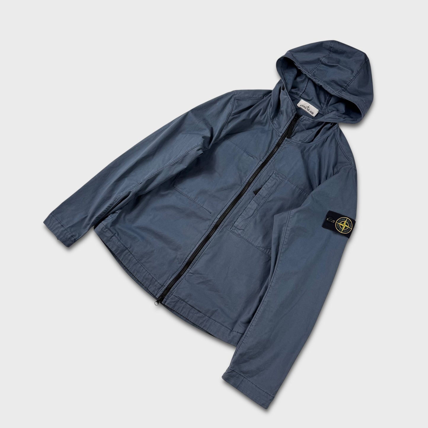 Stone Island Avio Blue Supima Cotton Twill Stretch-TC Jacket S