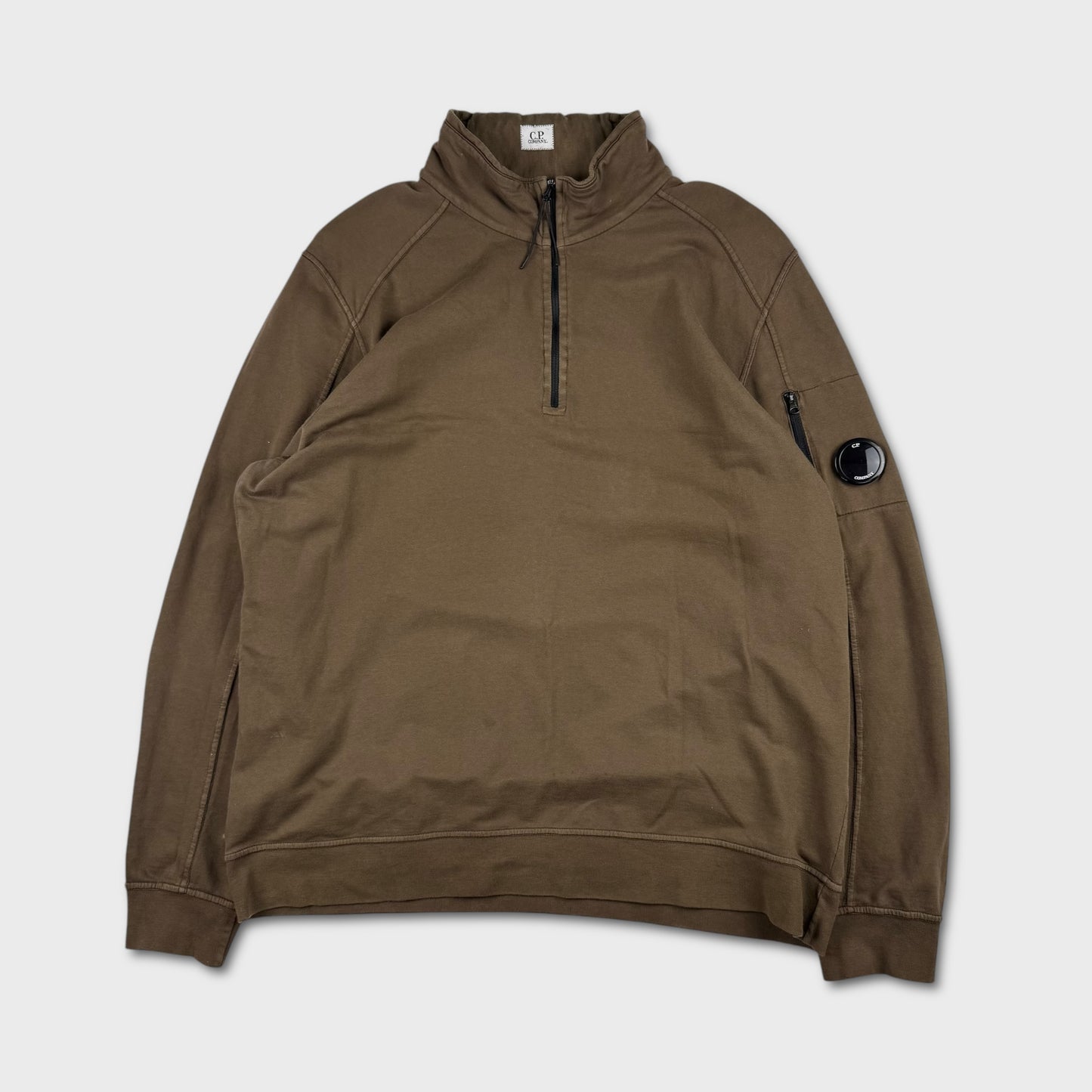 CP Company Dark Olive Lens 1/4 Zip 3XL