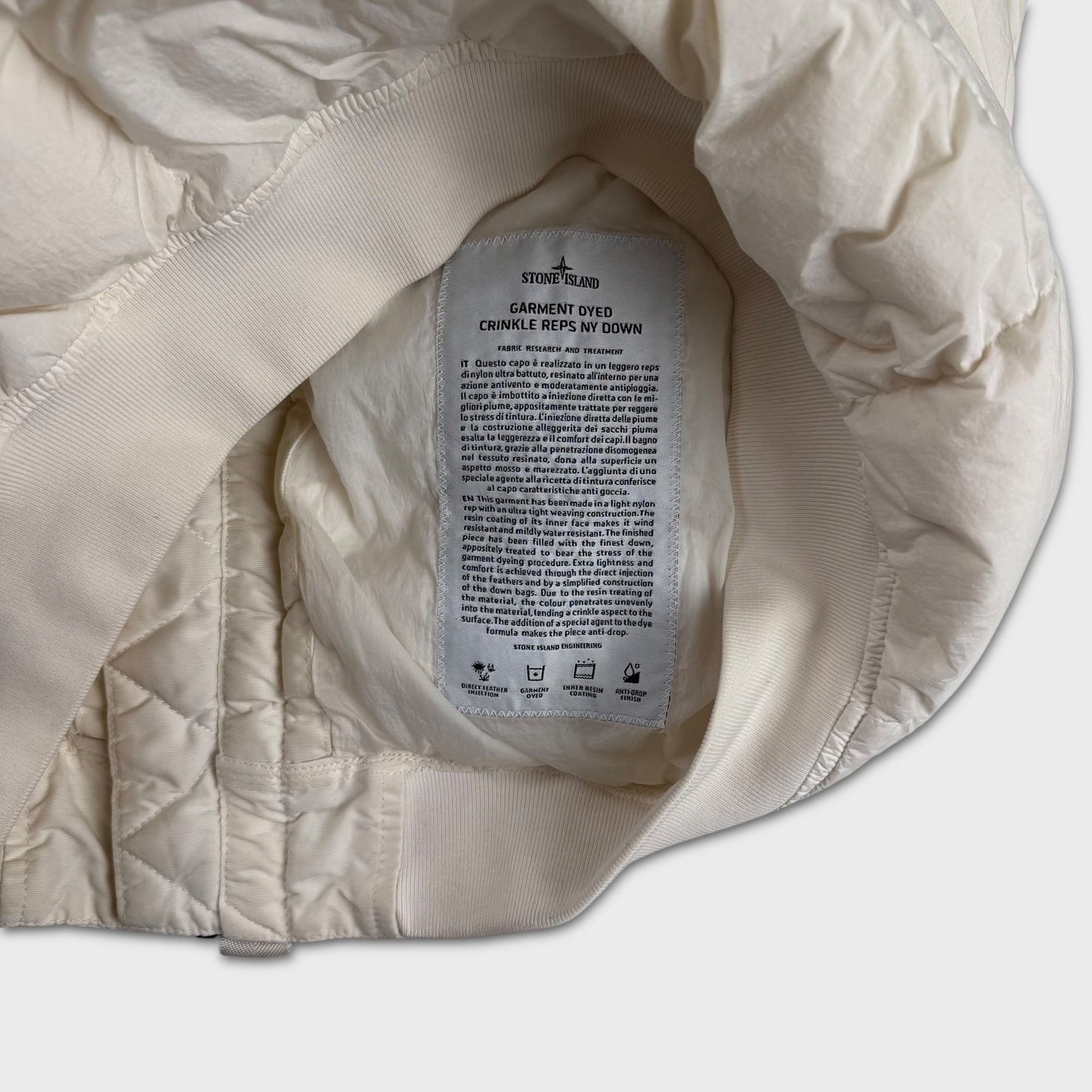 Stone Island Garment Dyed Crinkle Reps Down Jacket M