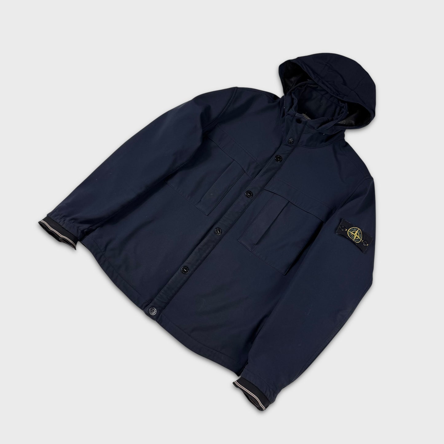 Stone Island Navy Soft Shell-R Jacket L