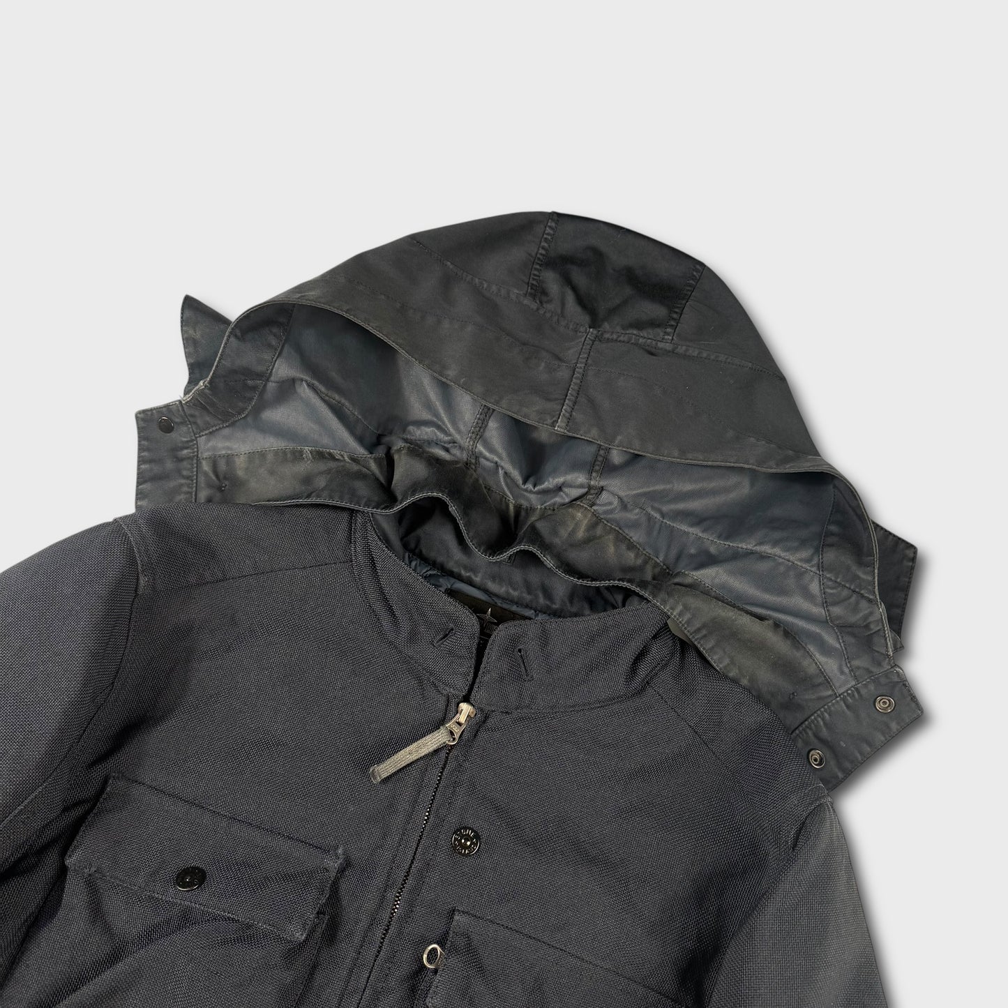 Stone Island Shadow Project Quilted Nylon Blend Hooded Jacket L