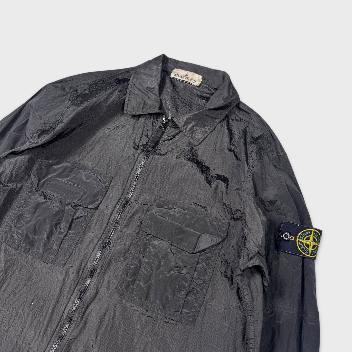 Stone Island Black Nylon Metal Ripstop Overshirt M