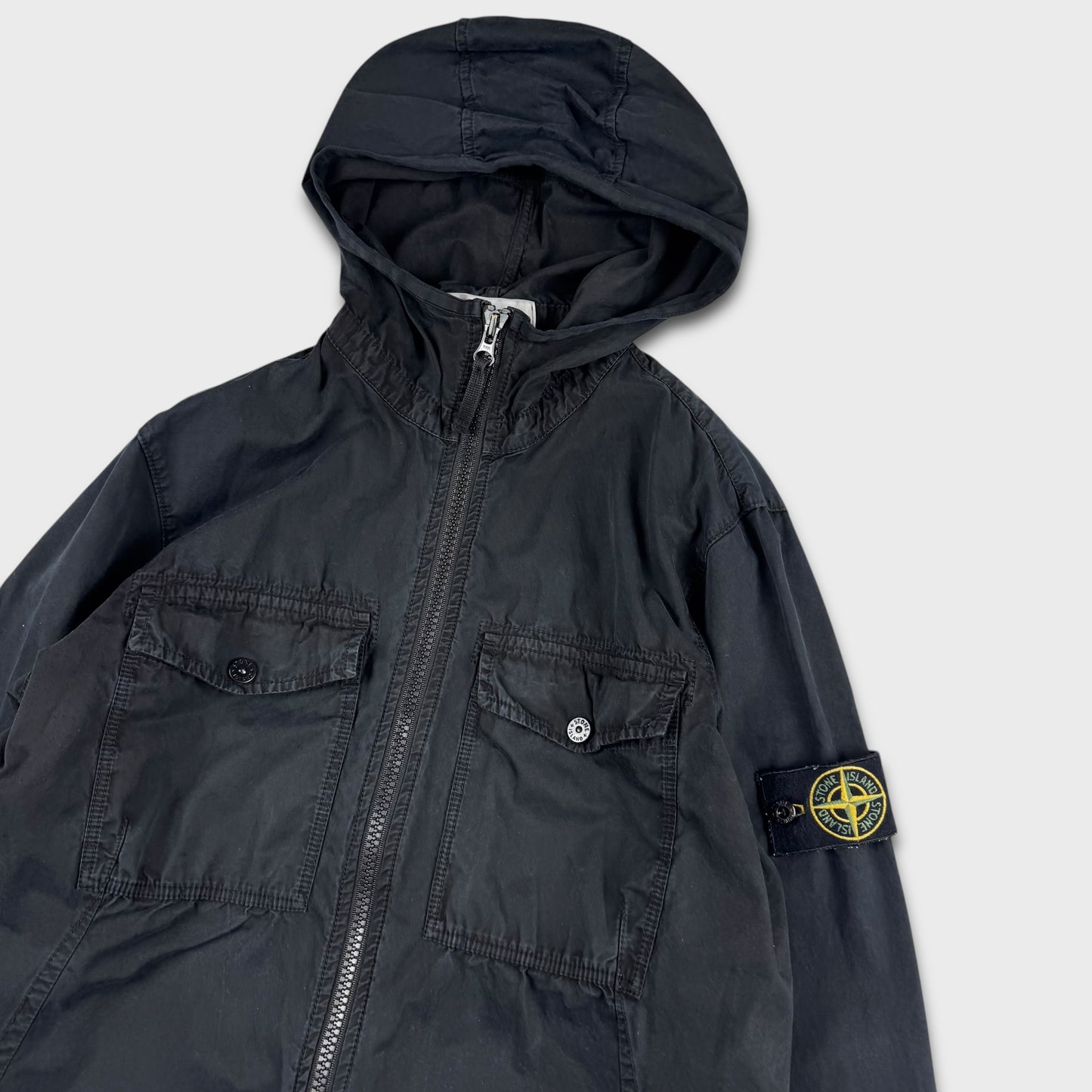 Stone Island Black Hooded Overshirt S