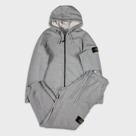 Stone Island Grey Matching Tracksuit Set - Hoodie & Joggers M