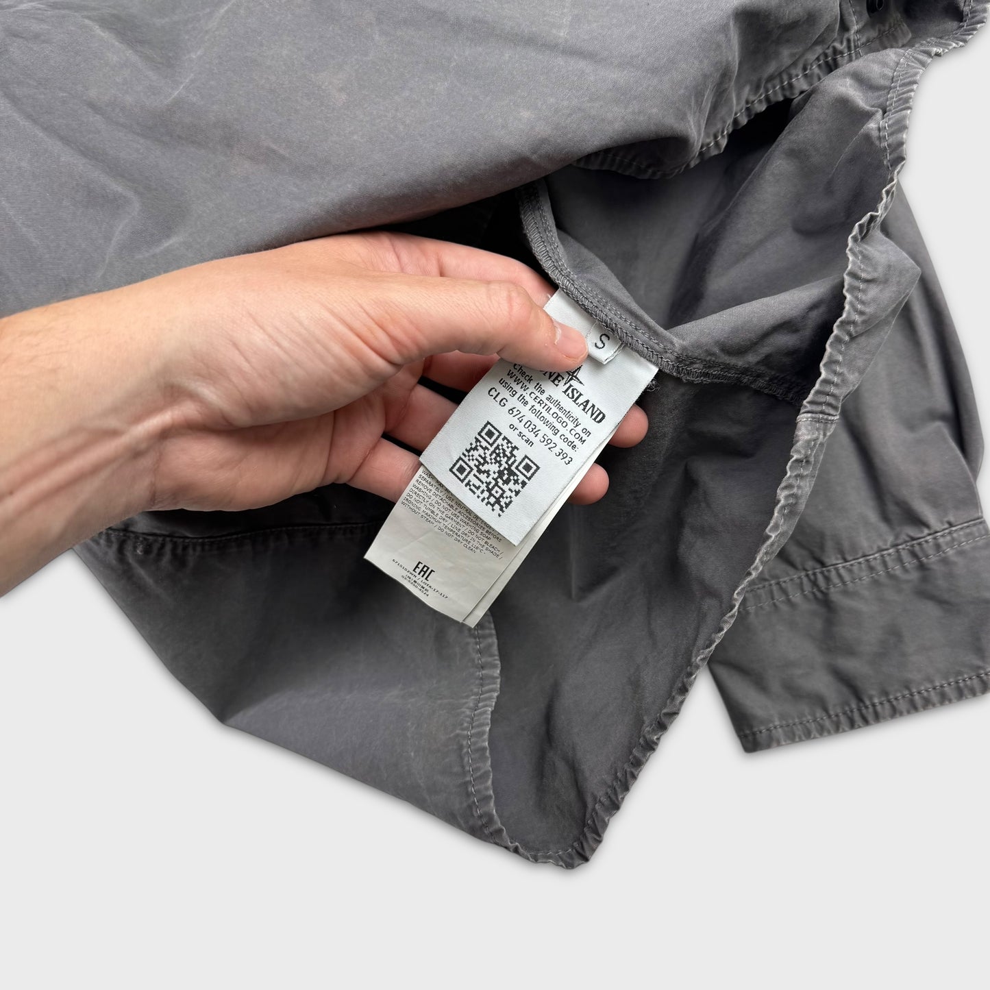 Stone Island Grey Full Zip Overshirt S