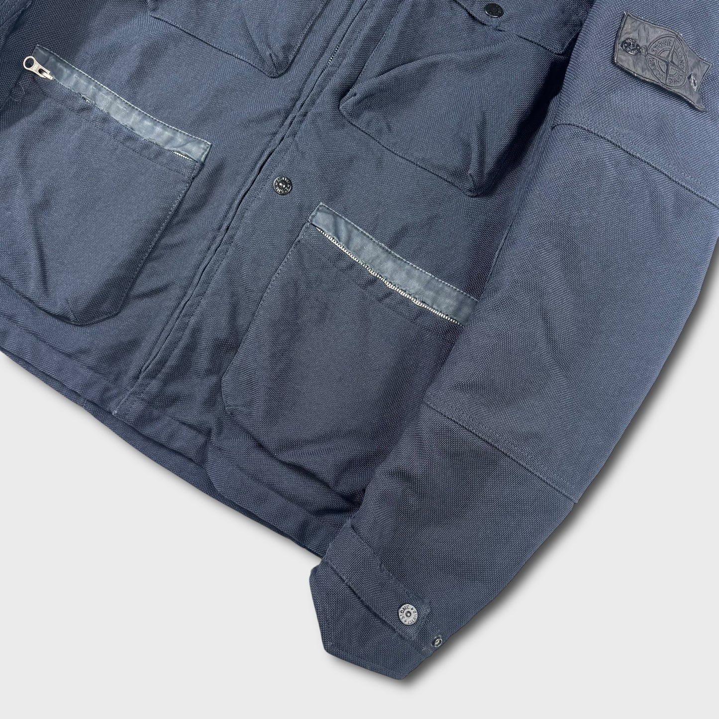 Stone Island Shadow Project Quilted Nylon Blend Hooded Jacket L