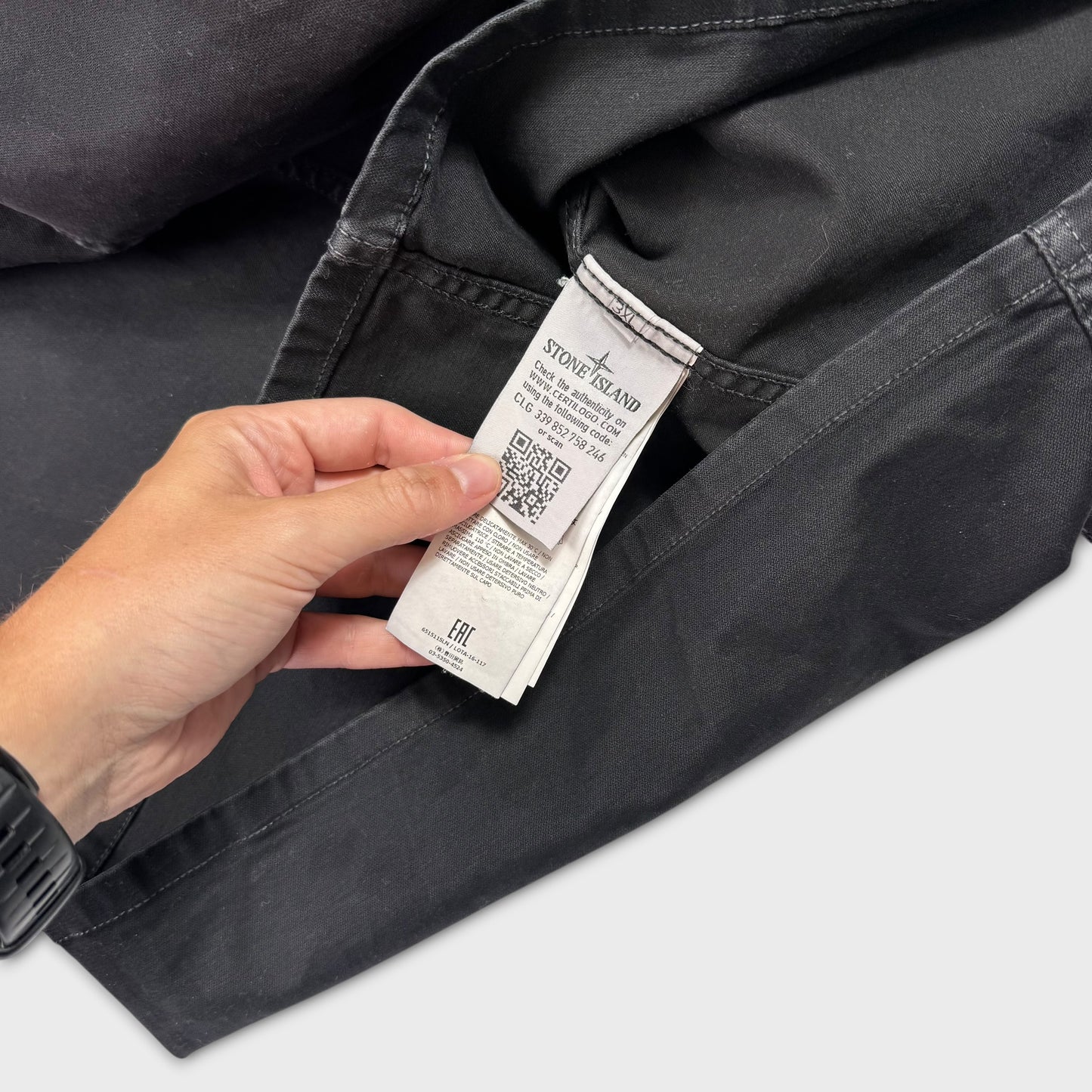 Stone Island Black Full Zip Overshirt 3XL