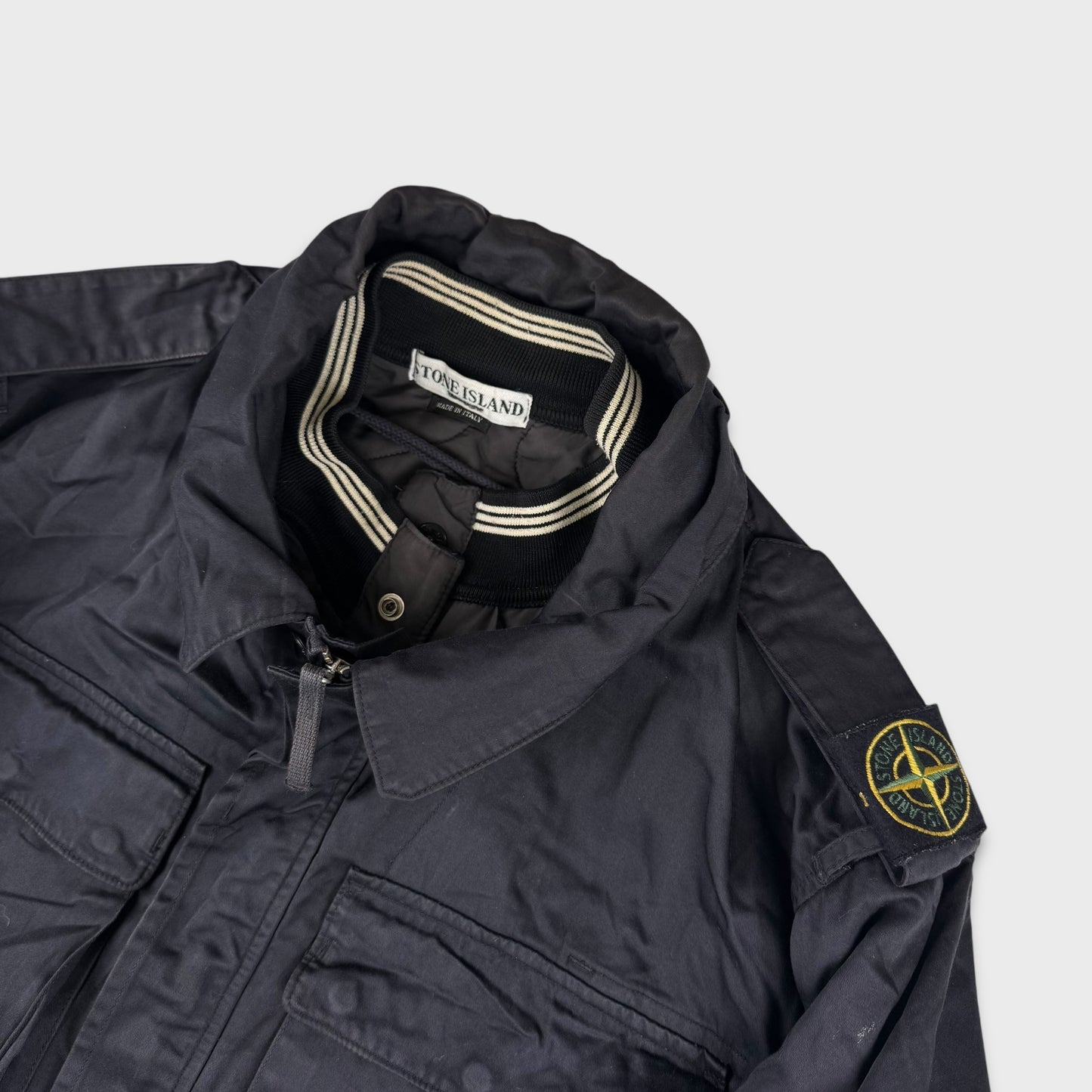Stone Island Raso Gommato Liner Shoulder Badge Jacket XXL