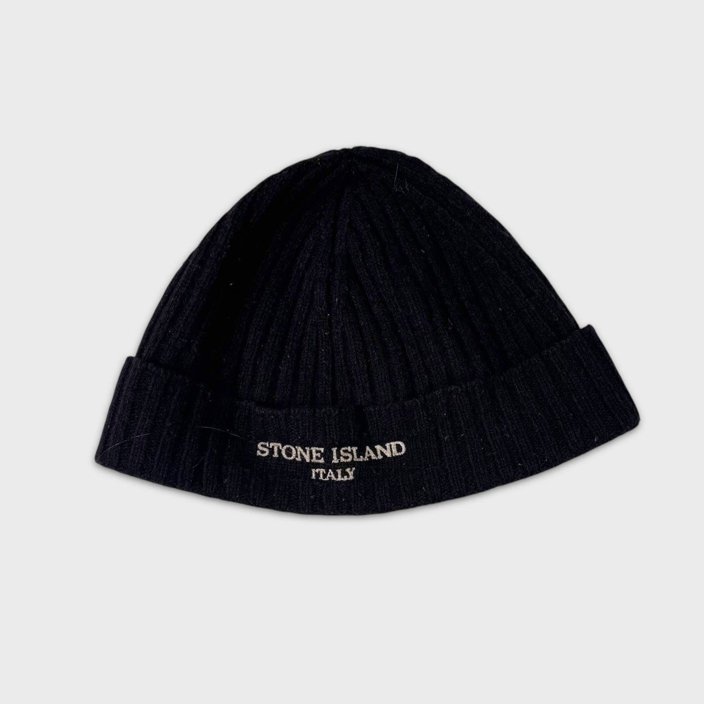 Stone Island ‘Italy’ Navy Spellout Beanie Hat OS