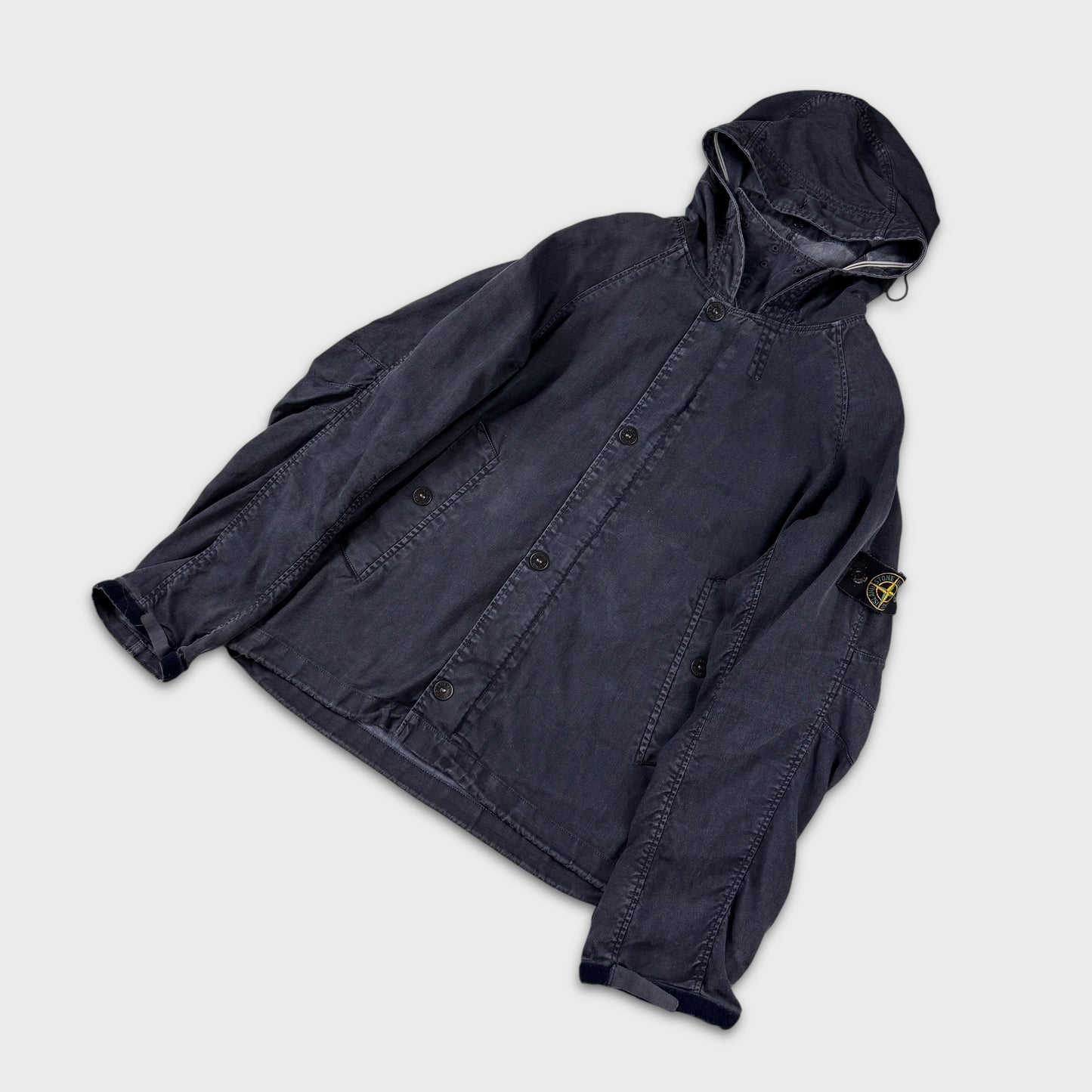 Stone Island 2000’s Vintage Denim Stretch Hooded Jacket L