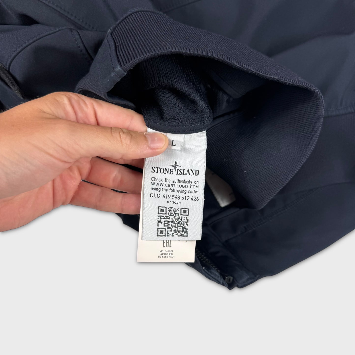 Stone Island Navy Light Soft Shell-R Jacket L