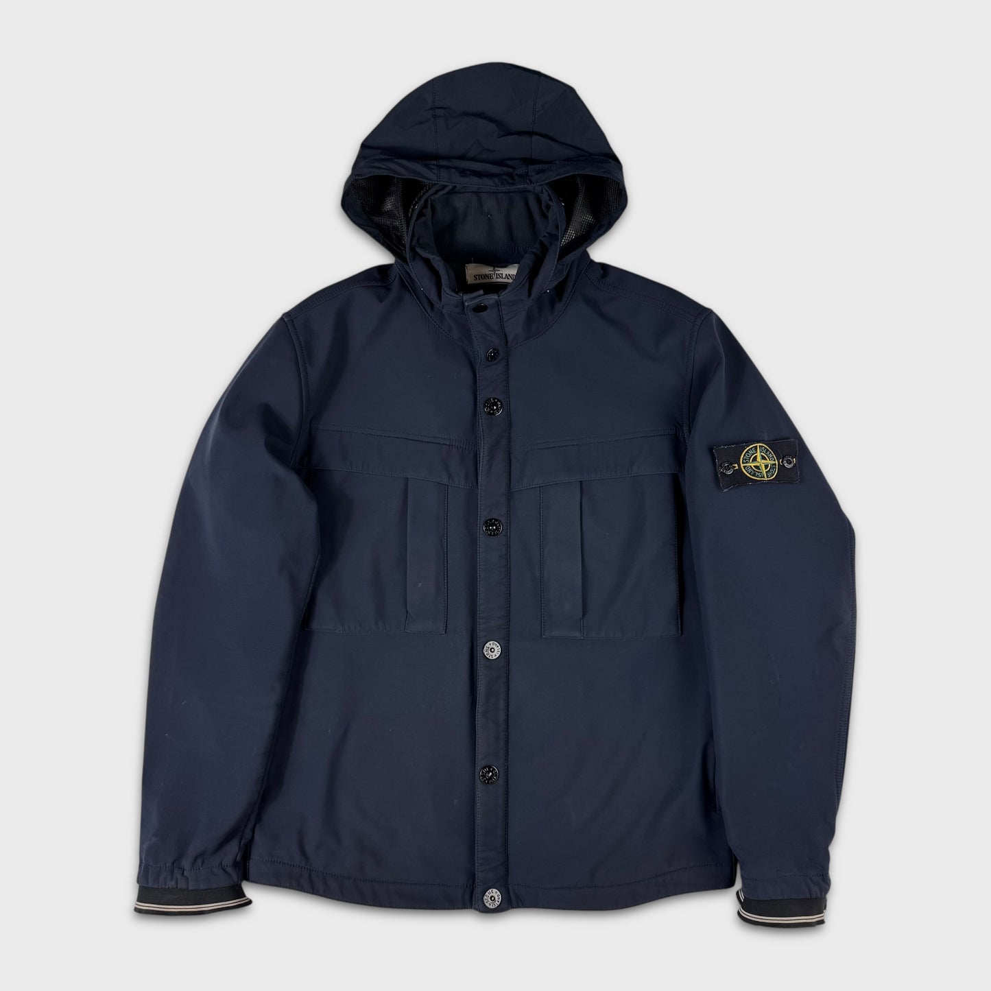Stone Island Navy Soft Shell-R Jacket L