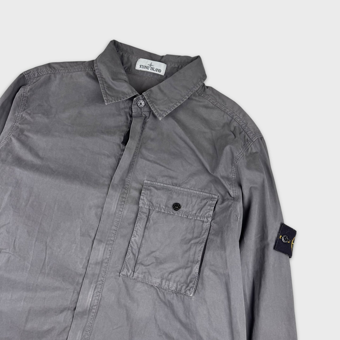 Stone Island Grey Full Zip Overshirt 3XL