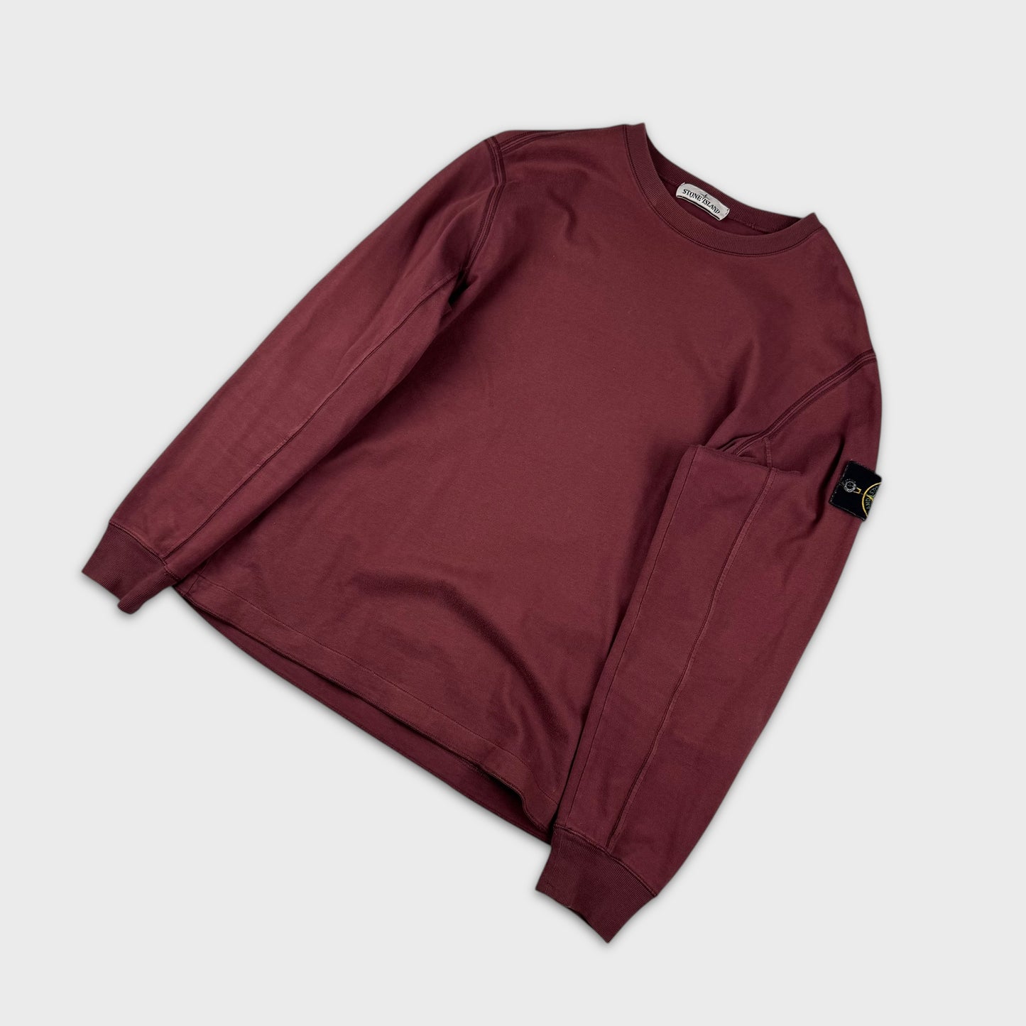 Stone Island Burgundy Crewneck Sweatshirt M