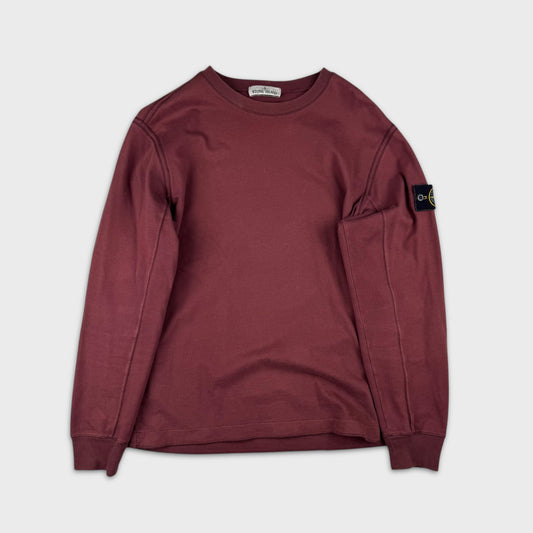 Stone Island Burgundy Crewneck Sweatshirt M