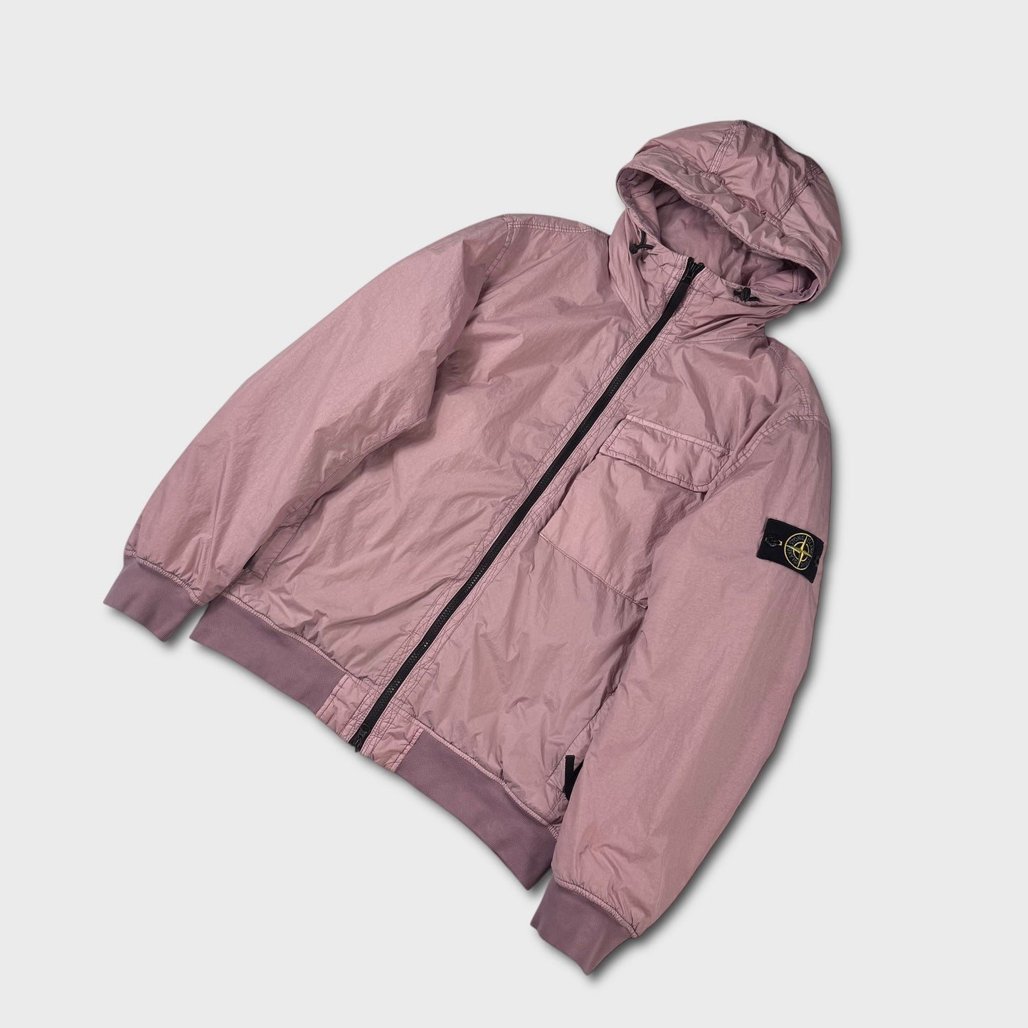 Stone Island Pink Garment Dyed Crinkle Reps R-NY Primaloft Jacket L