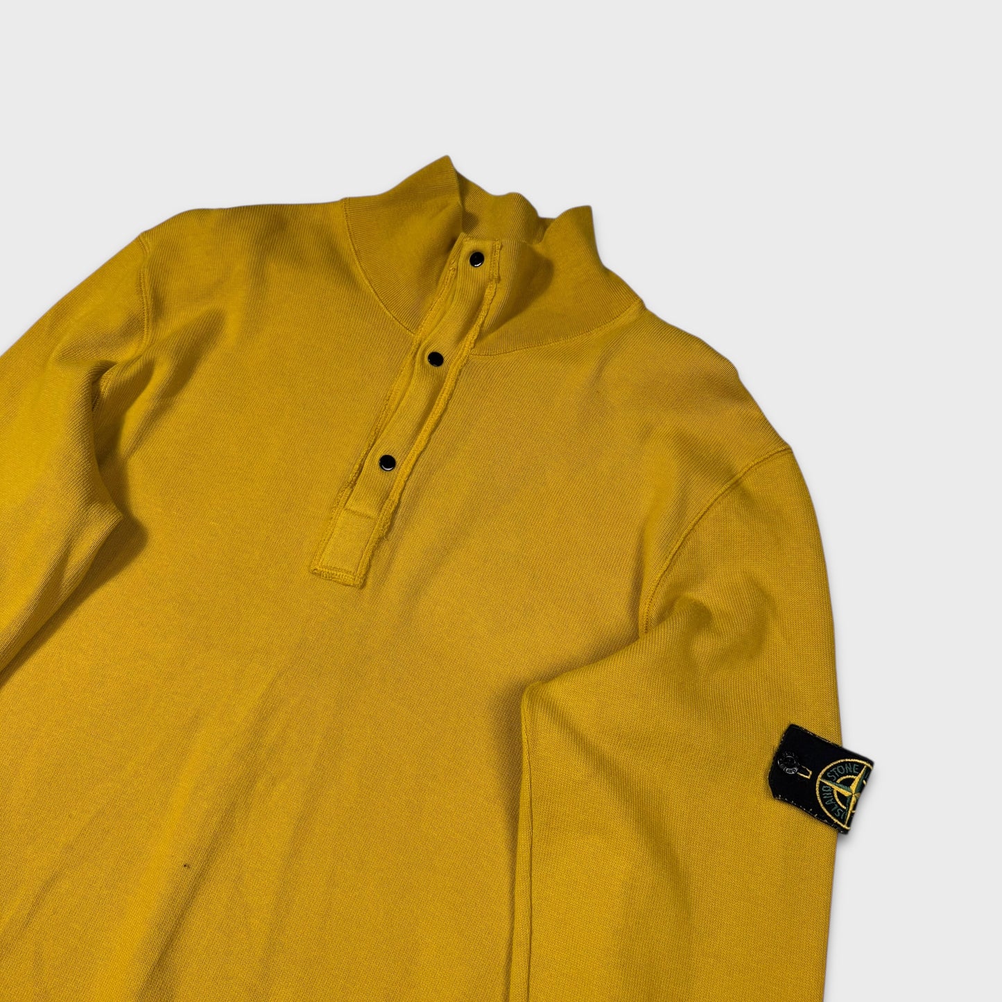 Stone Island Yellow Knit Quarter Zip XXL