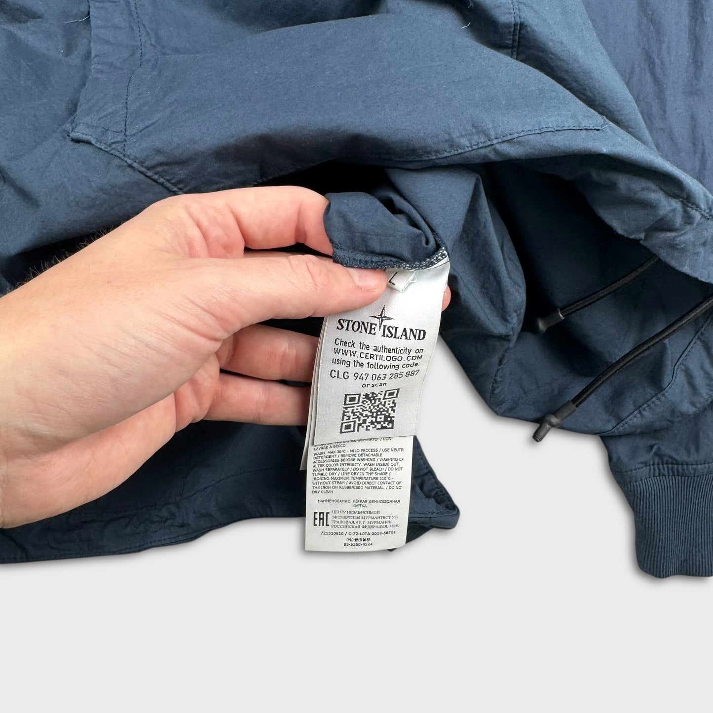 Stone Island Oversized Navy 1/4 Zip Smock Jacket L