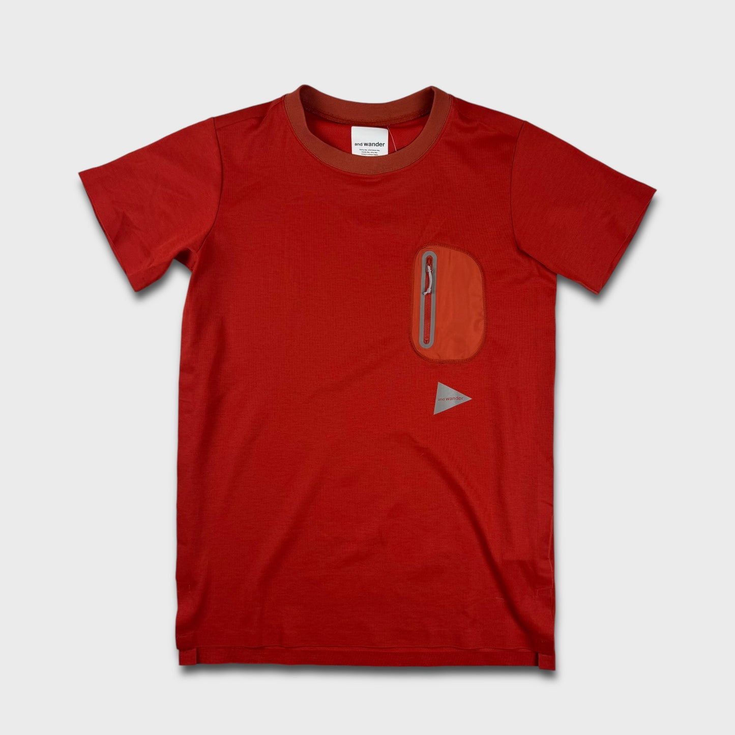 And Wander Red Reflective Hiking T-Shirt S