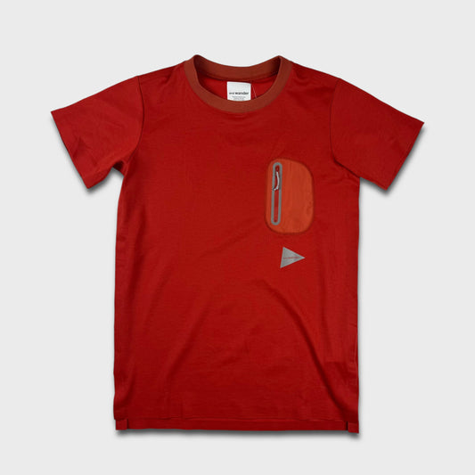 And Wander Red Reflective Hiking T-Shirt S