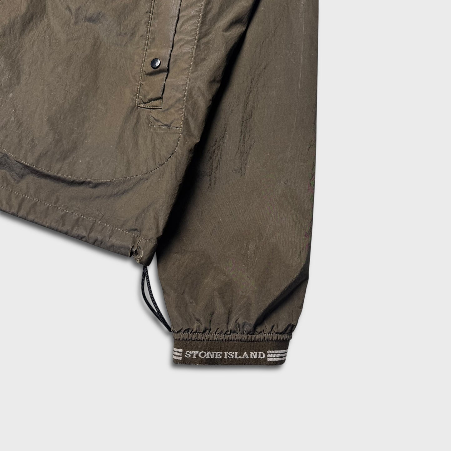 Stone Island 2007 Spellout Nylon Flock Jacket XL