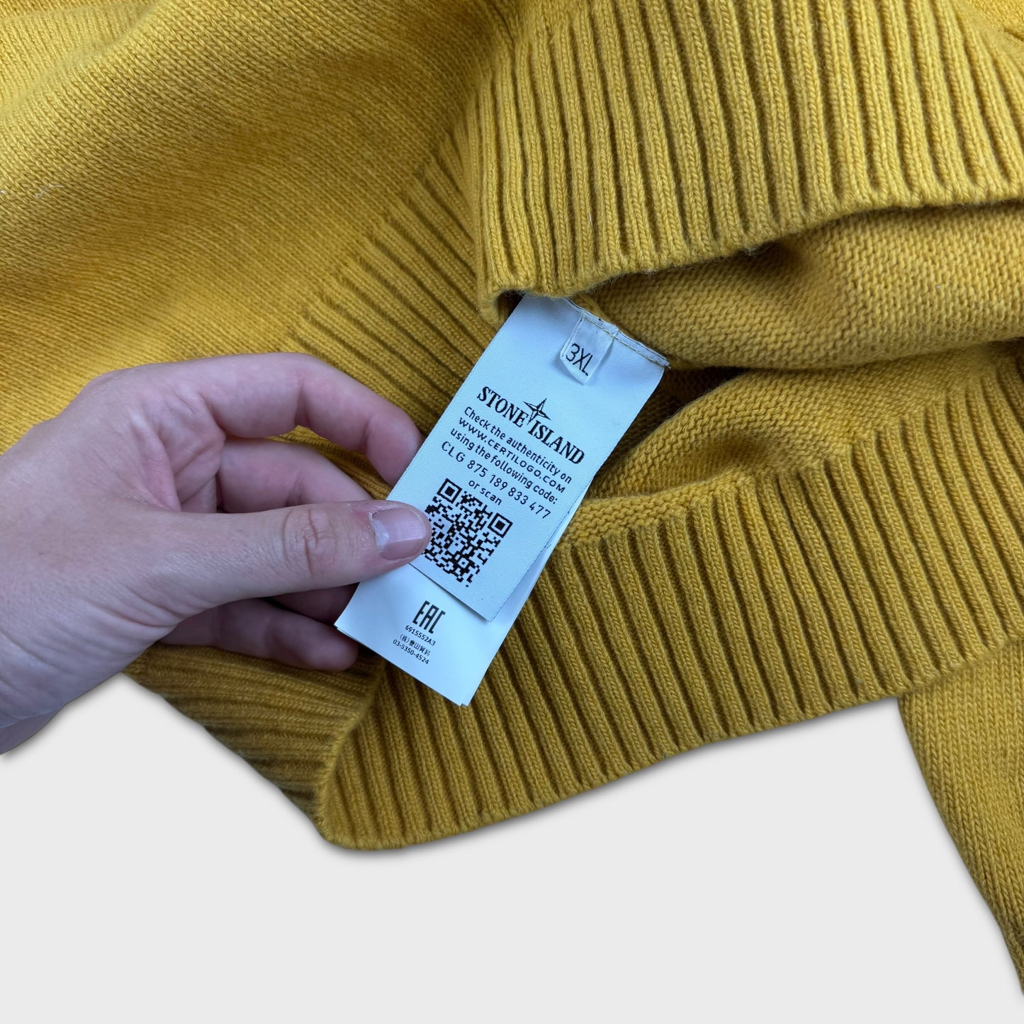 Stone Island Yellow Chunky Knit XXL