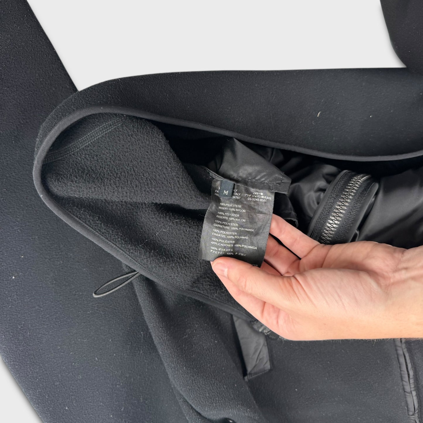 Prada Sport Black Zip Fleece Jacket M