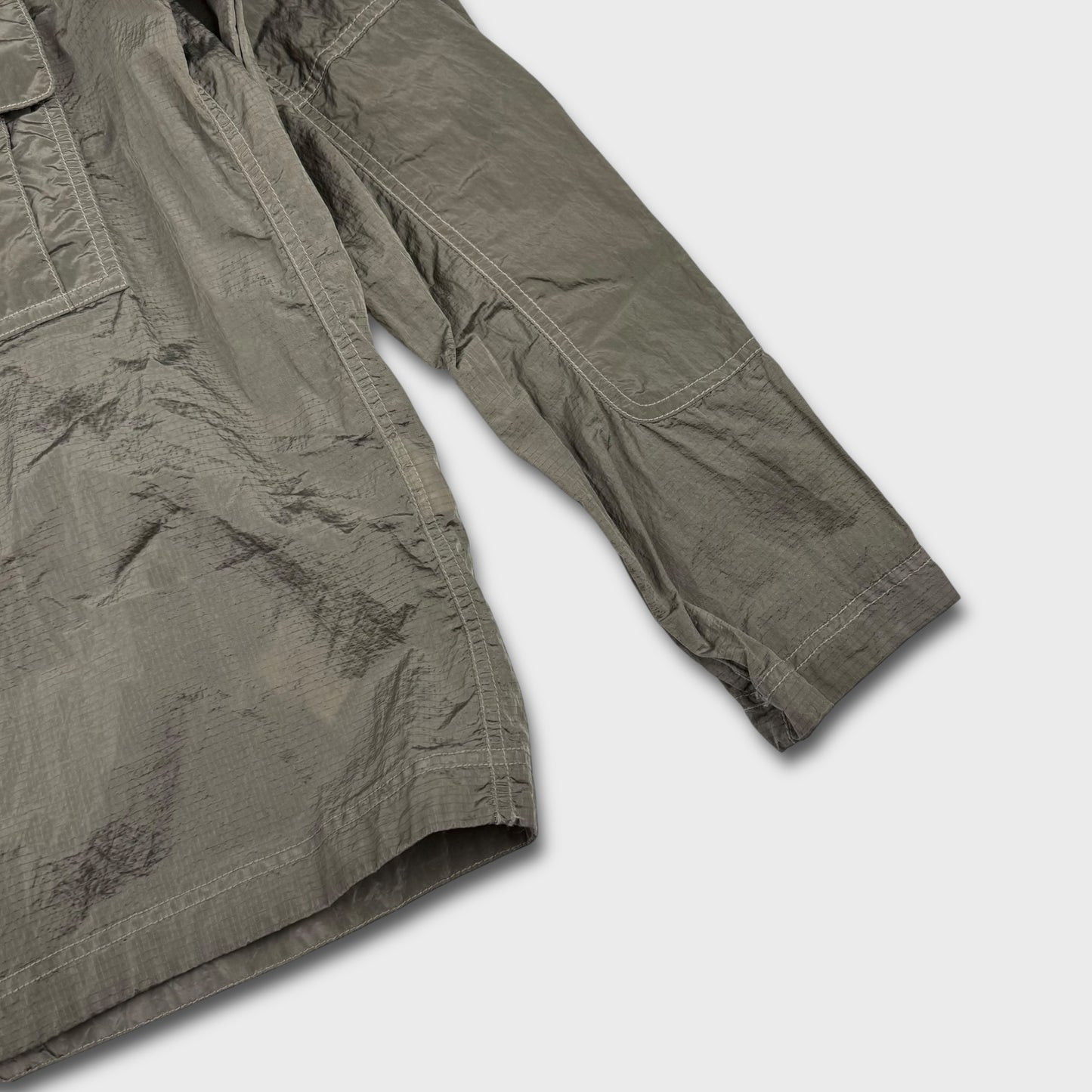 Stone Island Silver Nylon Metal Ripstop Overshirt M