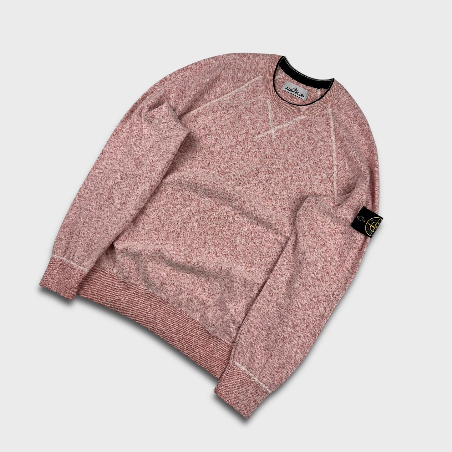 Stone Island Marl Salmon Knit Crewneck XL