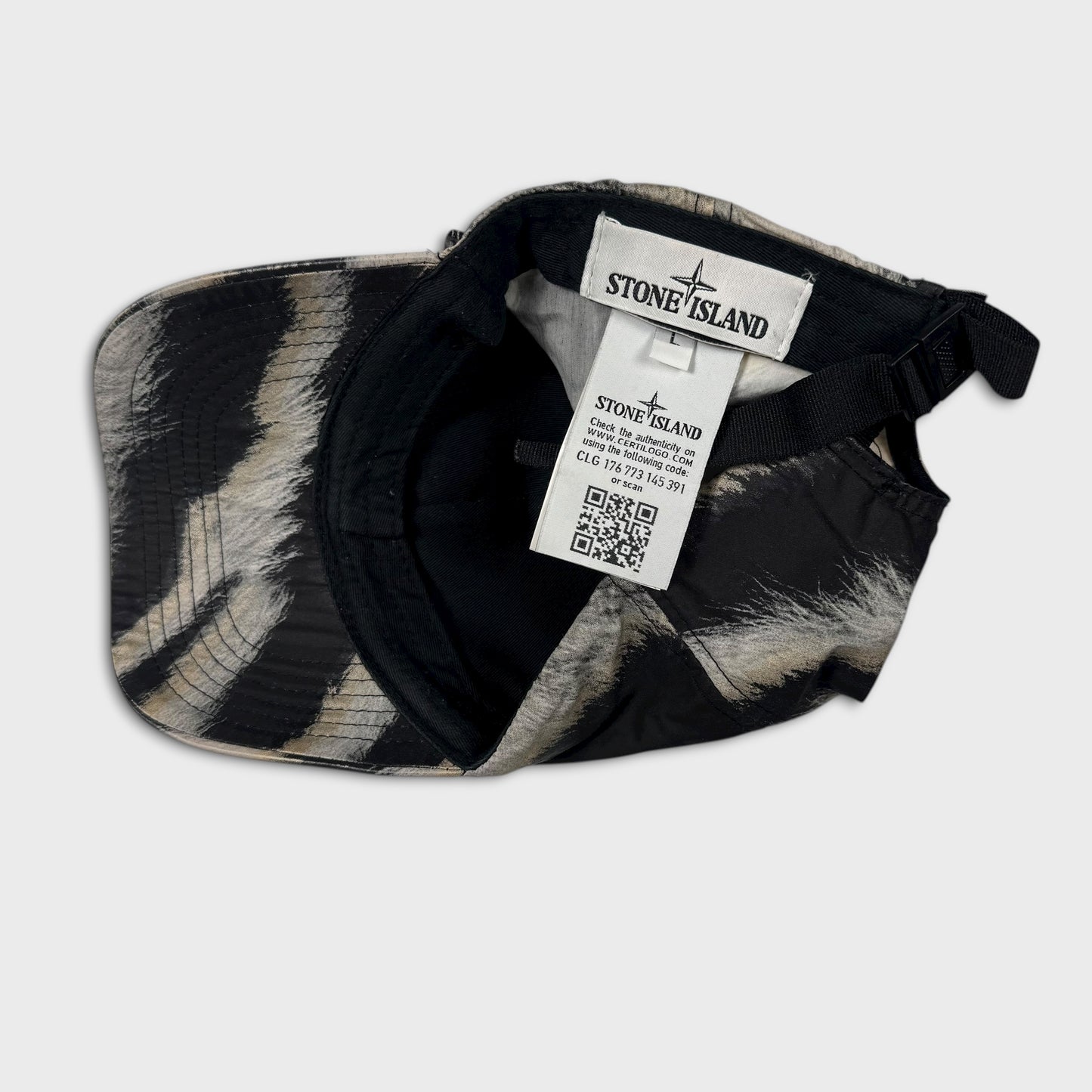 Stone Island White Tiger Camo Cap L